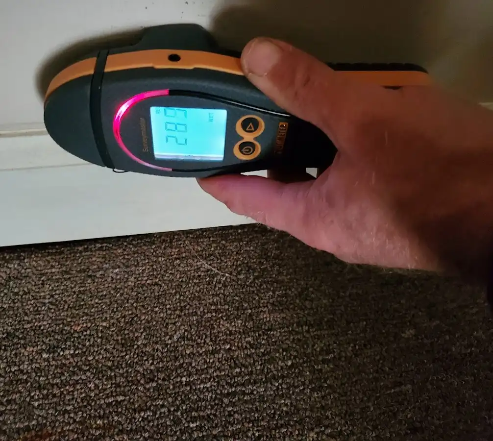 Moisture detection at baseboard during Storm Damage Restoration in Wenatchee